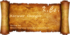 Kersner Csongor névjegykártya